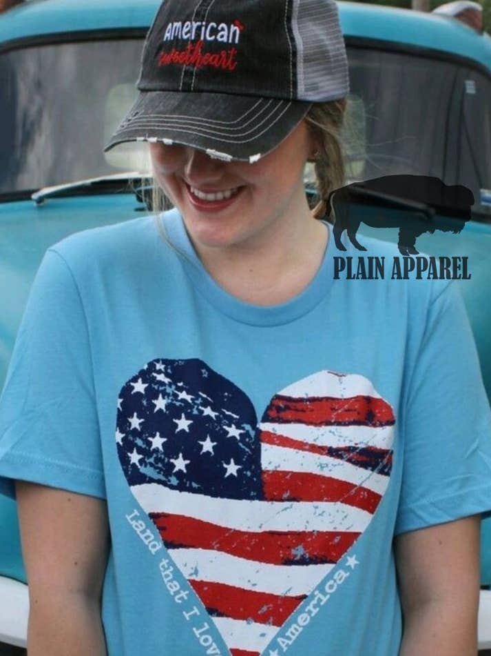 Camiseta de cuello redondo Land The I Love para venta al por mayor de Plain Apparel Tees