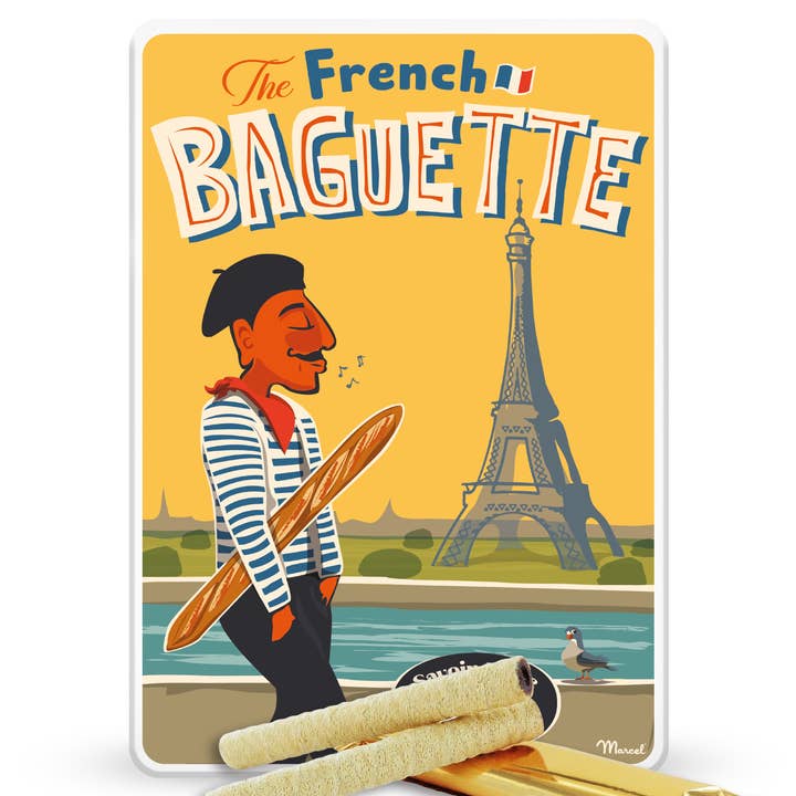 Sacre Marcel - French Gourmet Gifts - Wholesale Cookie - French Baguette Collectible Tin With Chocolate Flute Cookies0