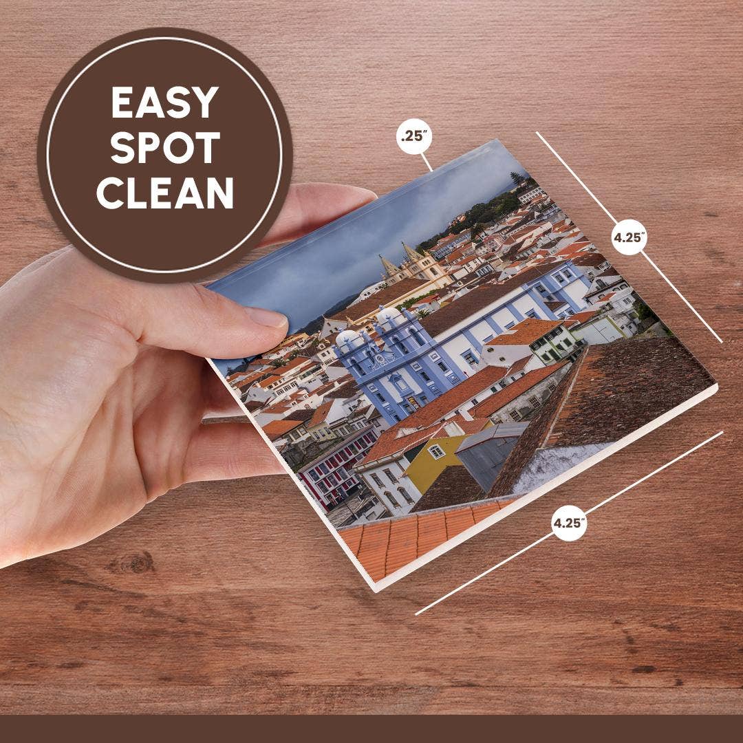 3dRose - Wholesale Coasters - 3dRose, Portugal, Azores, Terceira Island, Angra do Heroismo. Elevated view. , Coaster6