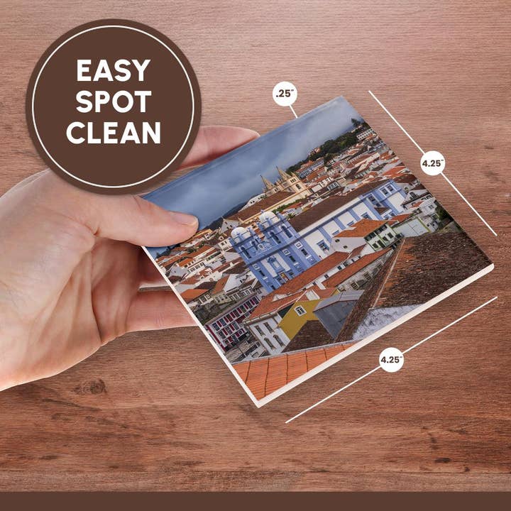 3dRose - Wholesale Coasters - 3dRose, Portugal, Azores, Terceira Island, Angra do Heroismo. Elevated view. , Coaster6