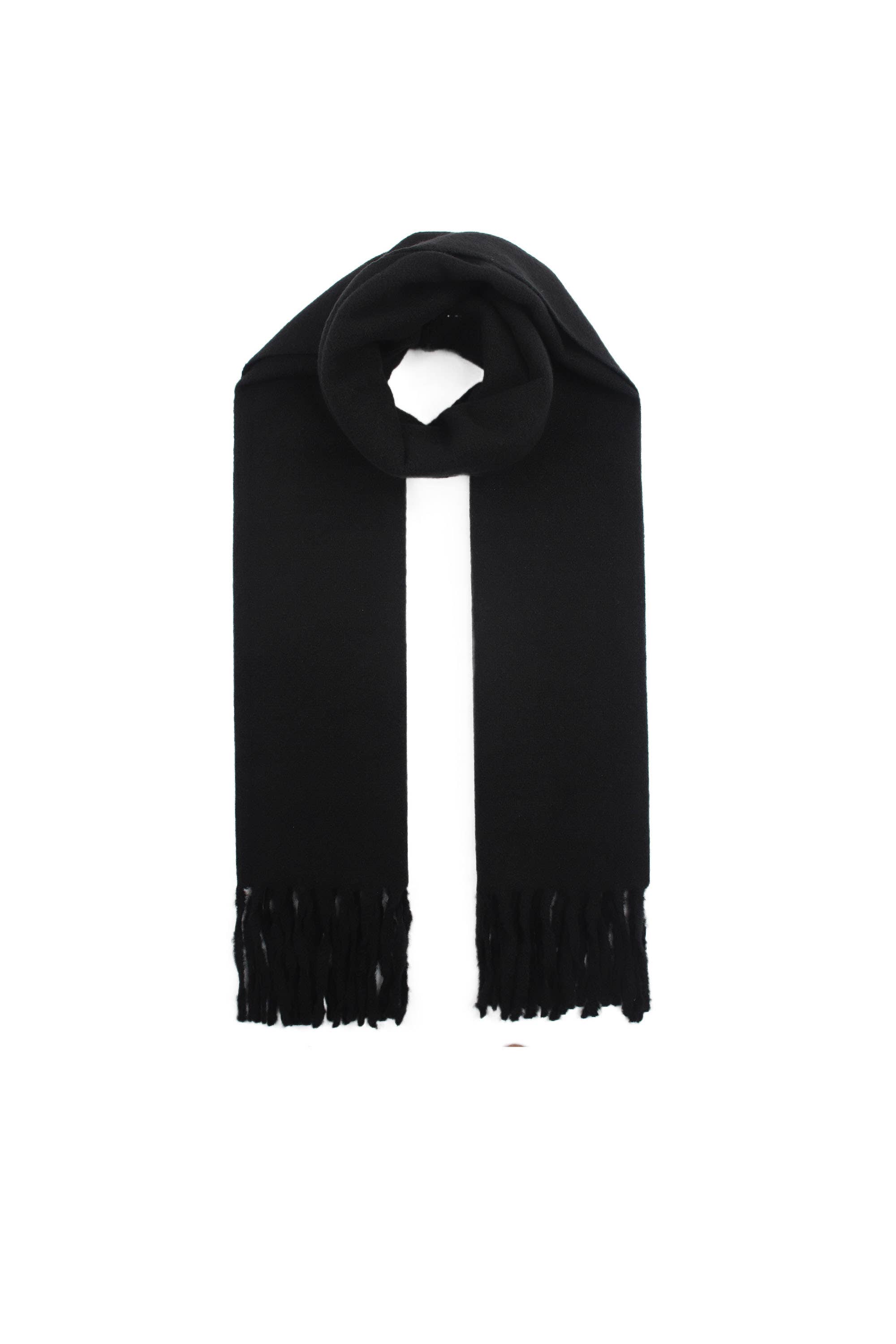 PHANIE MODE - Wholesale Scarf - Women's - E-09355 Women's plain scarf with fringes – Soft & elegant0