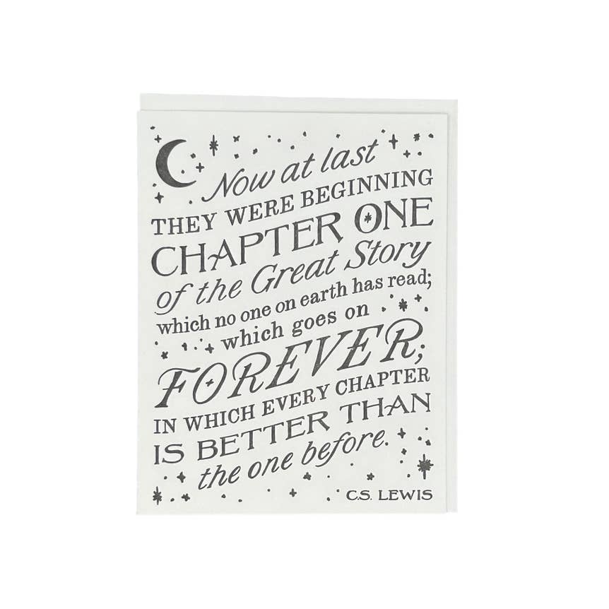 Igloo Letterpress – Großhandel Grußkarten für den Alltag – C.S. Lewis Chapter One Letterpress Karte