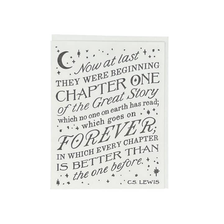 Igloo Letterpress - Vendita all'ingrosso Biglietti di auguri generici - Biglietto tipografico C.S. Lewis Chapter One