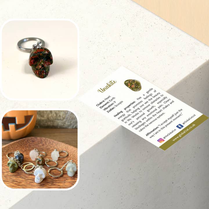 VIE – wholesale Keychain – Unisex – Crystal Skull Head Keychain, 2cm20