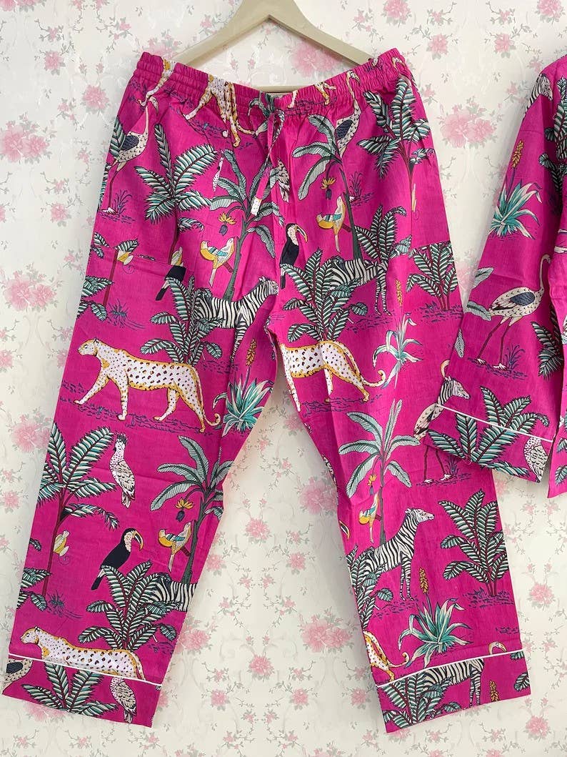 GYPSY STUDIO - Vente Haut et bas de pyjama – femme - Pyjama imprimé Frida Kahlo en pur coton2