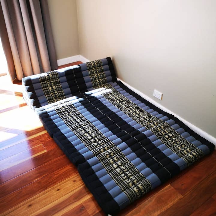 XL Thai Triangle Pillow Daybed THREE FOLDS Blue Elephant. for wholesale by funyards