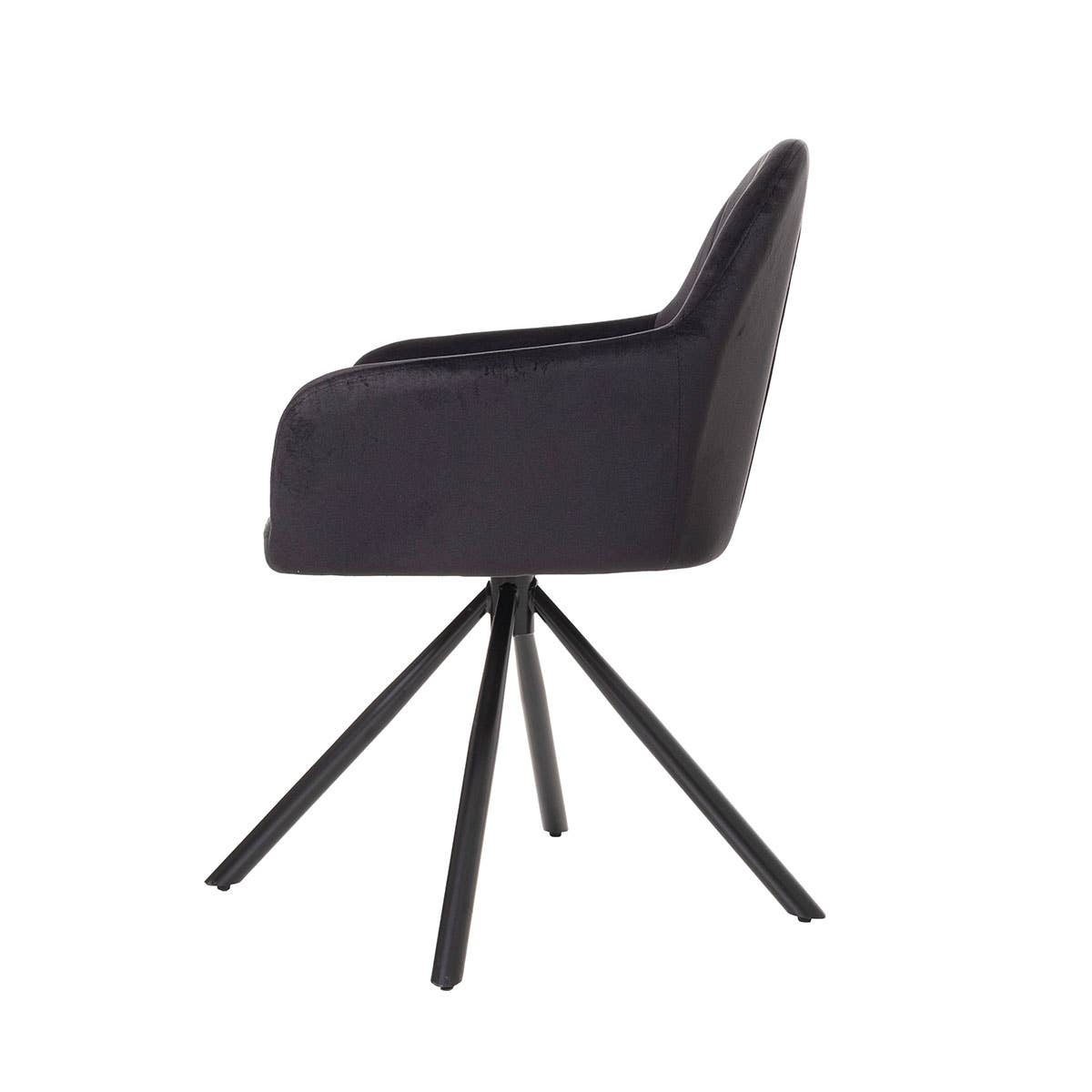 Gdeco – Engroshandel Stol – Claire drejestol med 360º swivel, sort polstring og sorte ben3