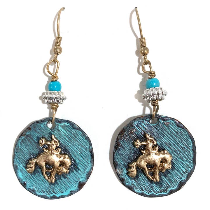 Lunar Deer - Wholesale Dangle earrings - Cowboy Plate Earrings1