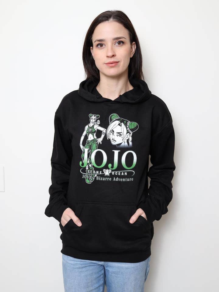 Fundom - Wholesale Hoodie - Men's - JoJo's Bizarre Adventure Jolyne Cujoh Green & White - Front & Back Print - Licensed Adult Hoodie3