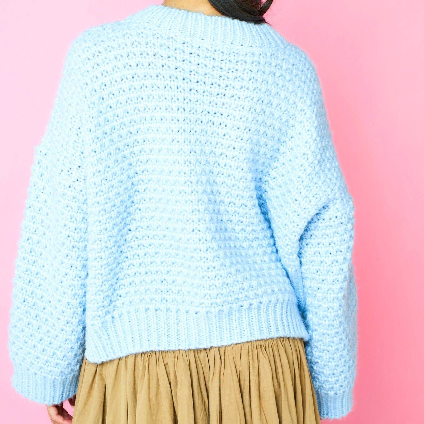 Darwin Oversized Chunky Knit Jumper Blue for wholesale on Faire3