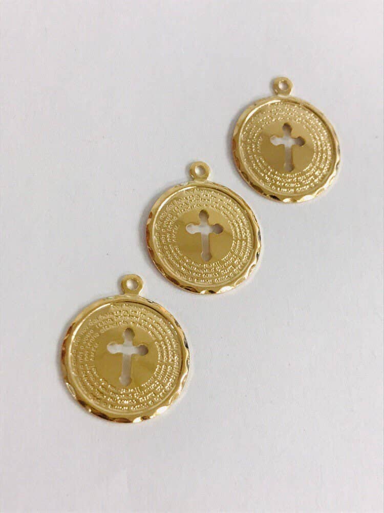 The Bead Bazaar - Wholesale Individual Charm/Pendant - 18K Gold Filled Ten Commandments Charm, Religious Charms For Jewelry Making, Religious Medals For Necklace, Catholic Jewelry, Christian Jewelry8