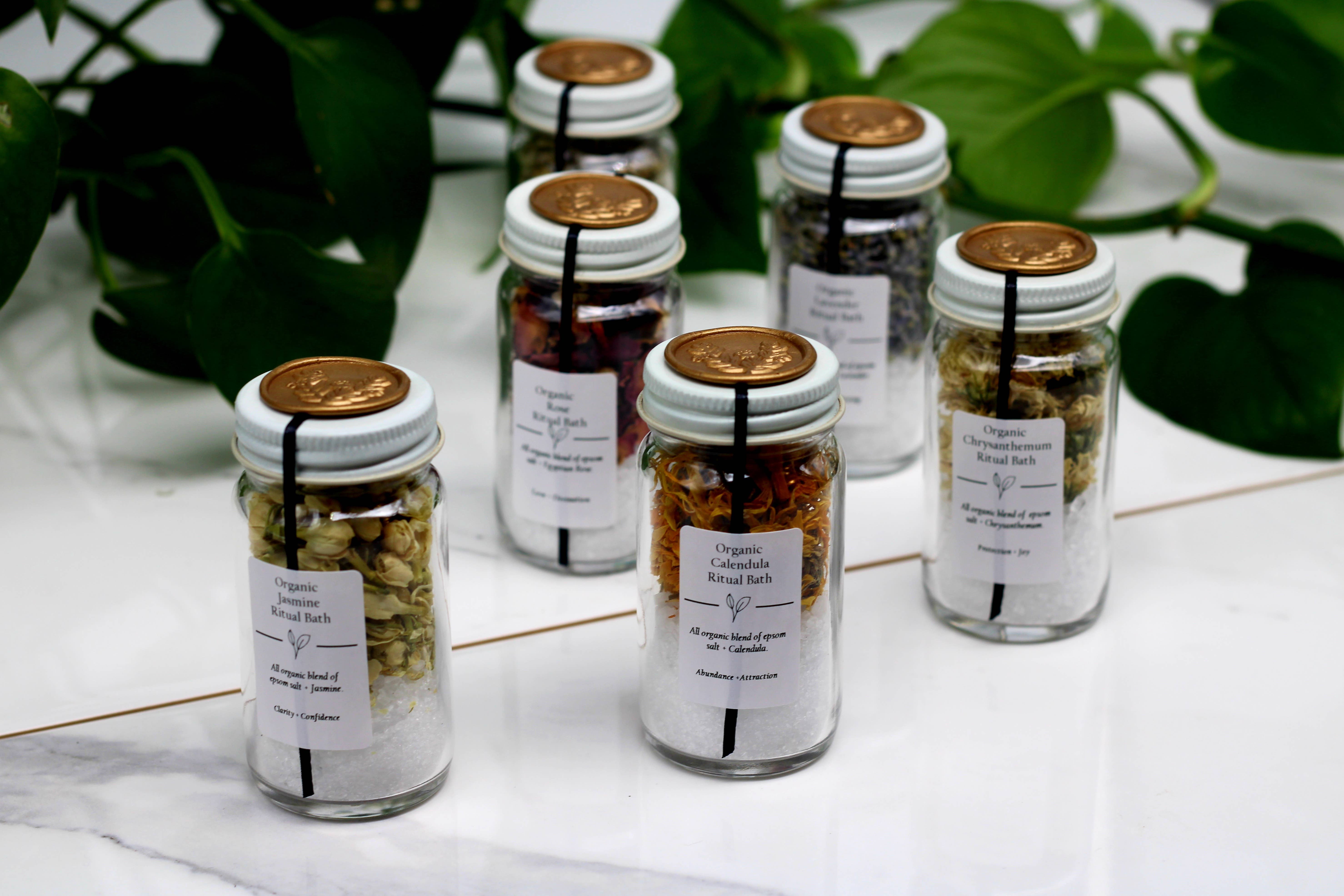 Three Witches Tea Shop - Vendita all'ingrosso Sali da bagno - Sale da bagno rituale alla calendula biologico2