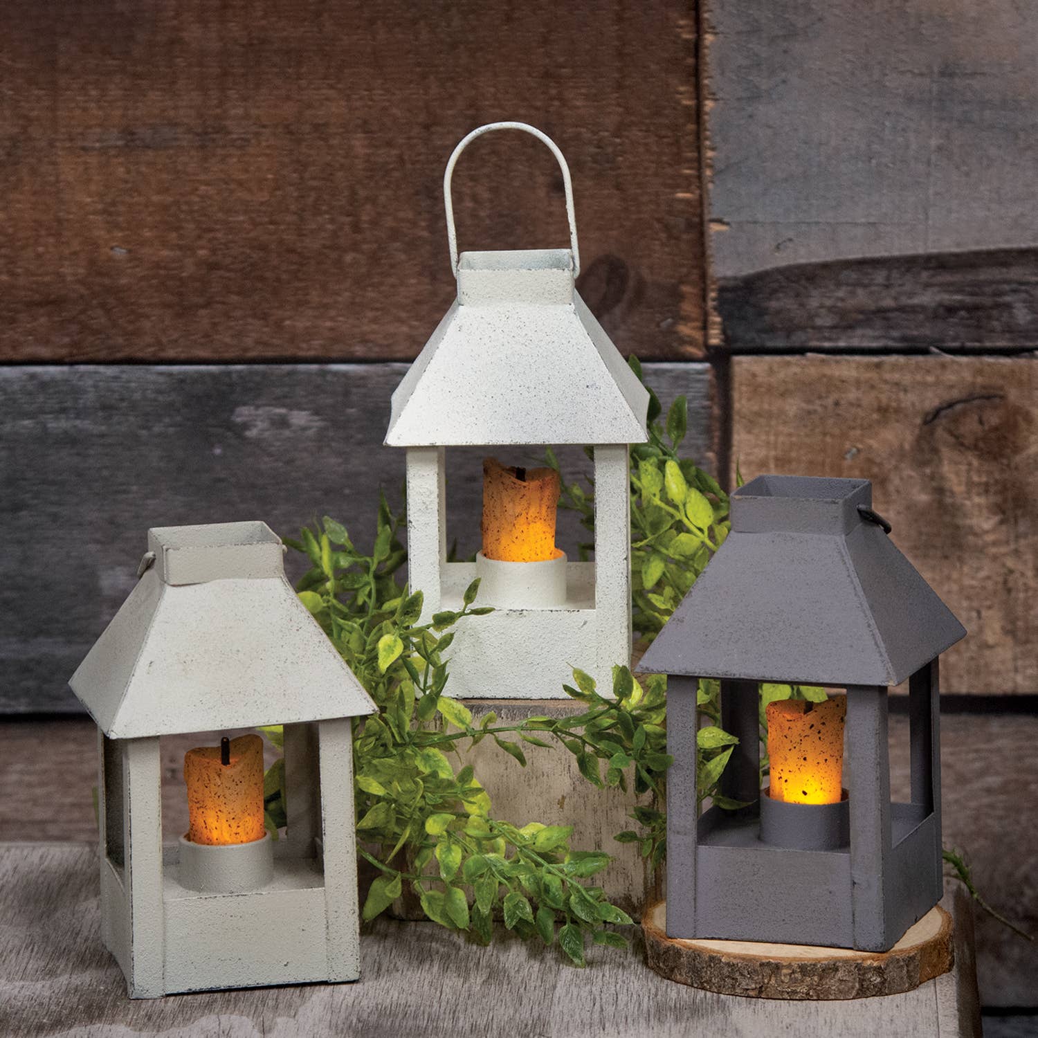 The Hearthside Collection - Wholesale Lantern - Farmhouse Colors Mini Colonial Lantern, 3 Assorted1