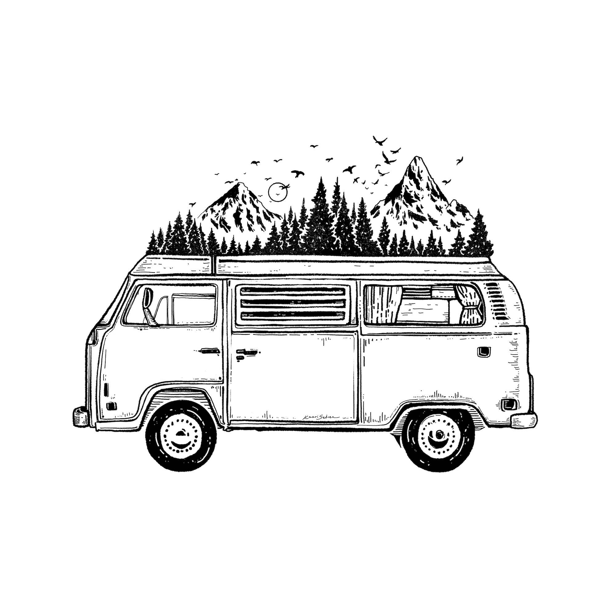 Kaari & Co. - Wholesale Art Print - Mountain Van Art Print1