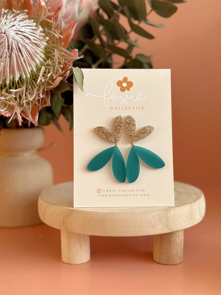 The Love Bug | Frosted Teal + Gold Glitter | WHOLESALE for wholesale by Foxie Collective