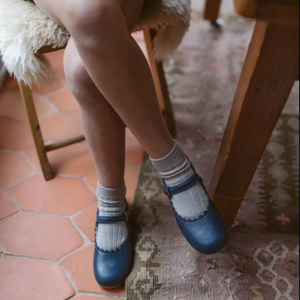 Zimmerman Shoes - Wholesale Flats/Loafers - Kids - Scalloped Mary Jane - Navy6