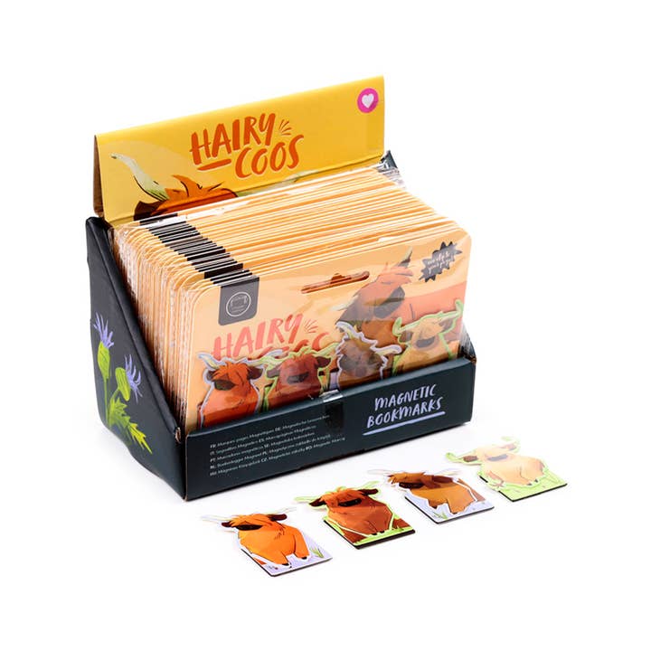 Puckator Ltd - Wholesale Bookmark - Hairy Coos Highland Coo Magnetic Bookmark Set