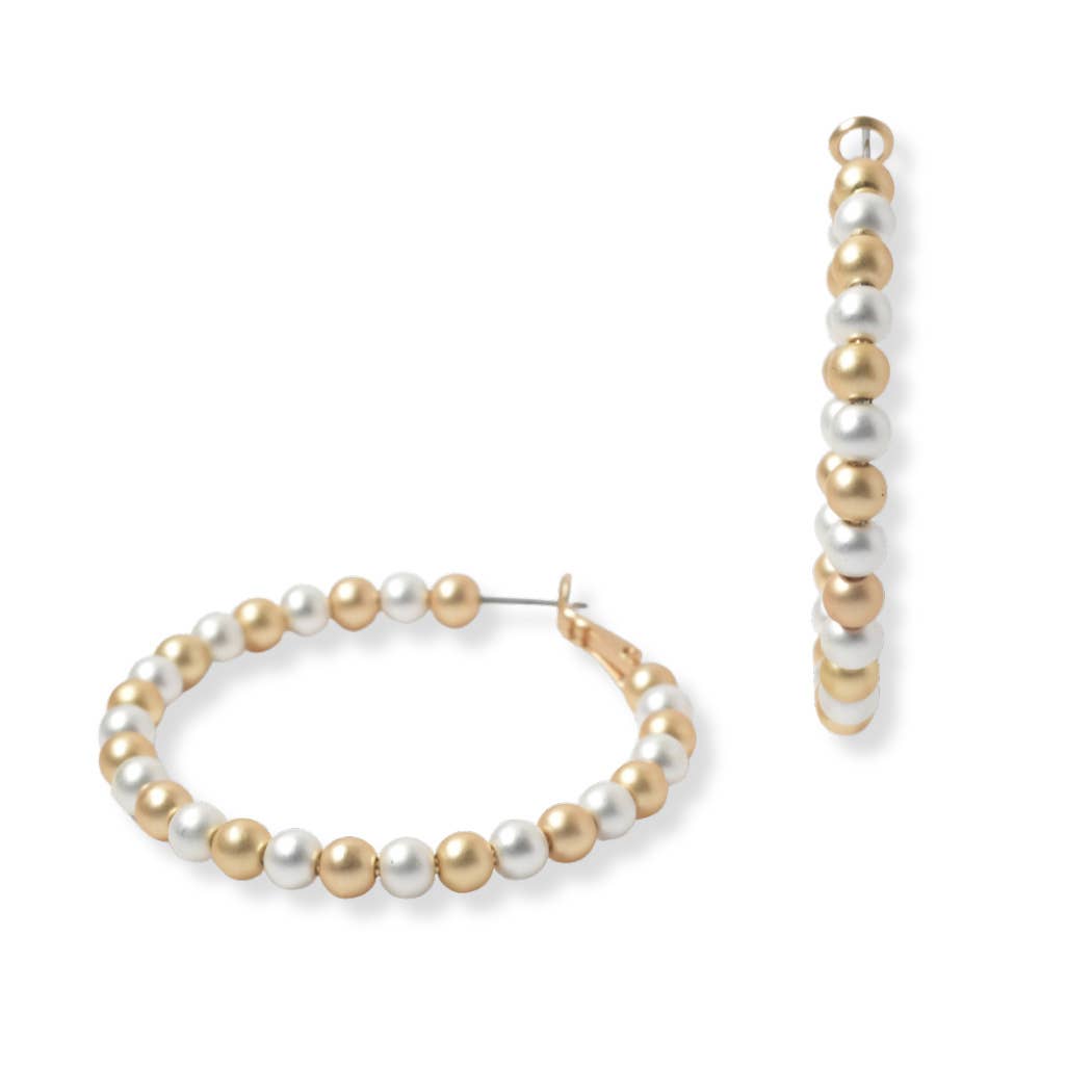 SOPHIA WHOLESALE - Vendita all'ingrosso Orecchini a cerchio - Orecchino a cerchio rotondo da 4 mm con perline a sfera da 50 mm