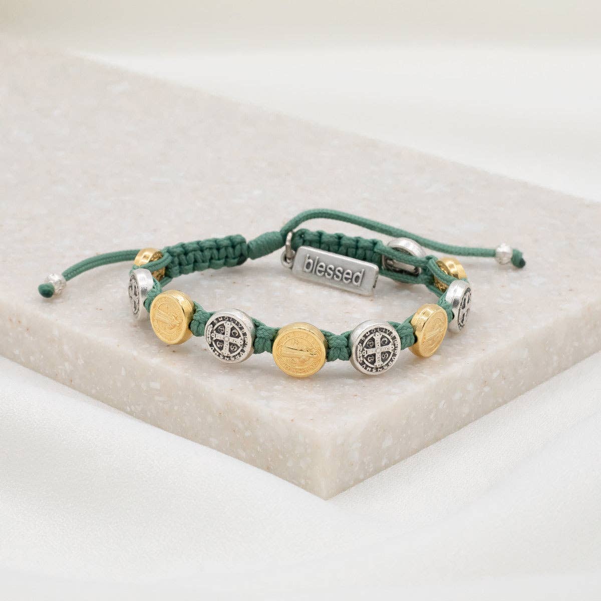 My Saint My Hero - Wholesale Beaded Bracelet - Benedictine Blessing Bracelet - Mixed Metals2
