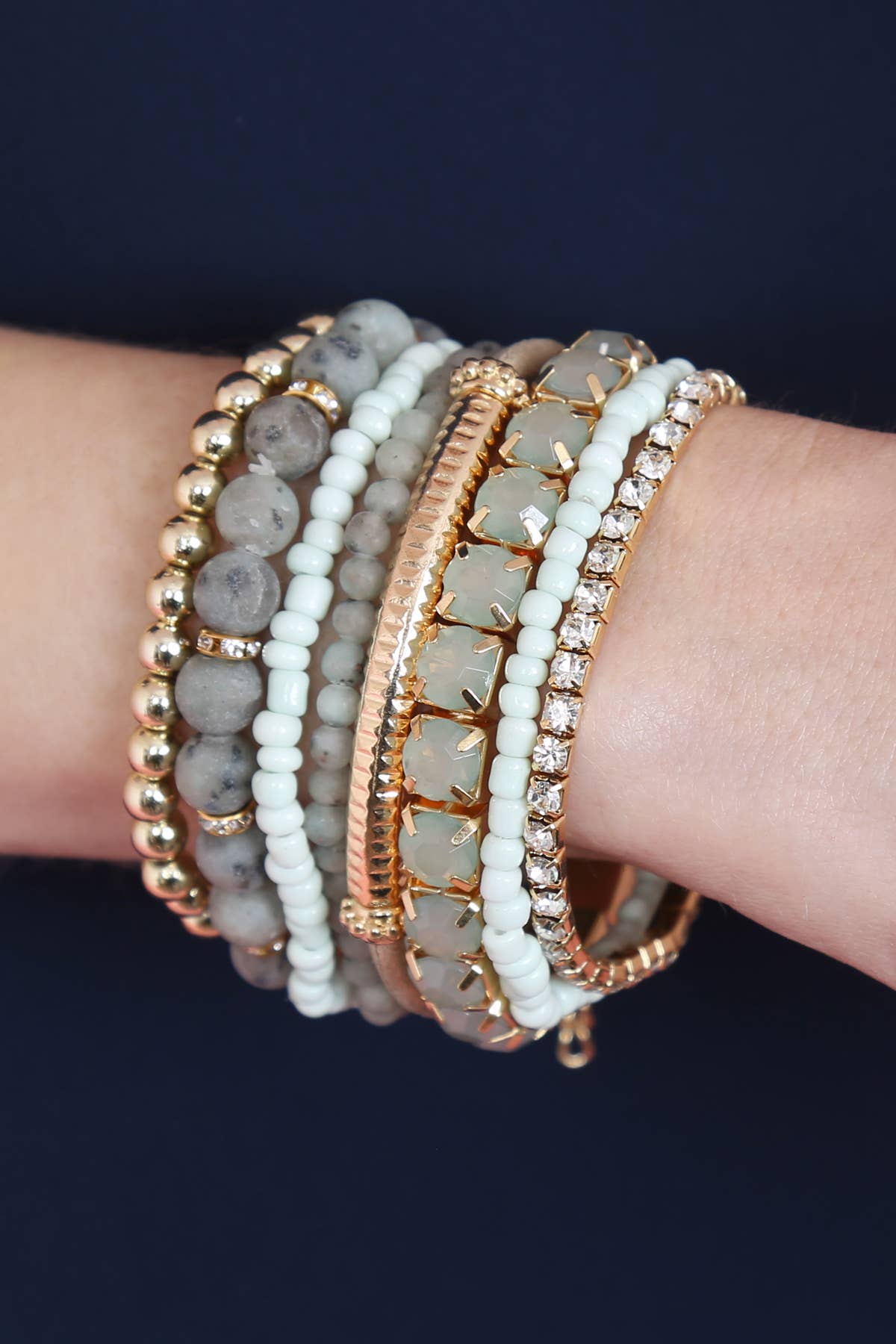 MYS Wholesale Inc - Wholesale Beaded Bracelet - Regular Size Stack-able Beads Bracelet Set19