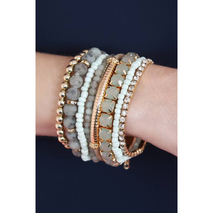 MYS Wholesale Inc - Wholesale Beaded Bracelet - Regular Size Stack-able Beads Bracelet Set19