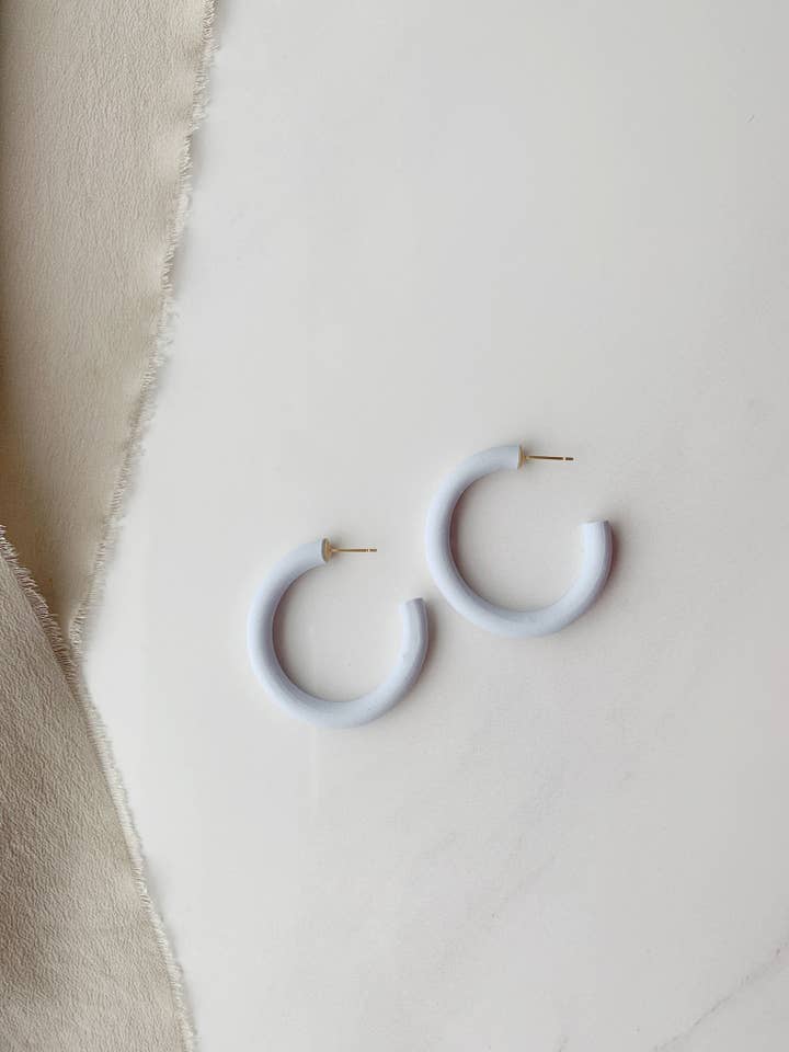 Large Hoop Earring in Pale Blue for wholesale by Clay By Denae