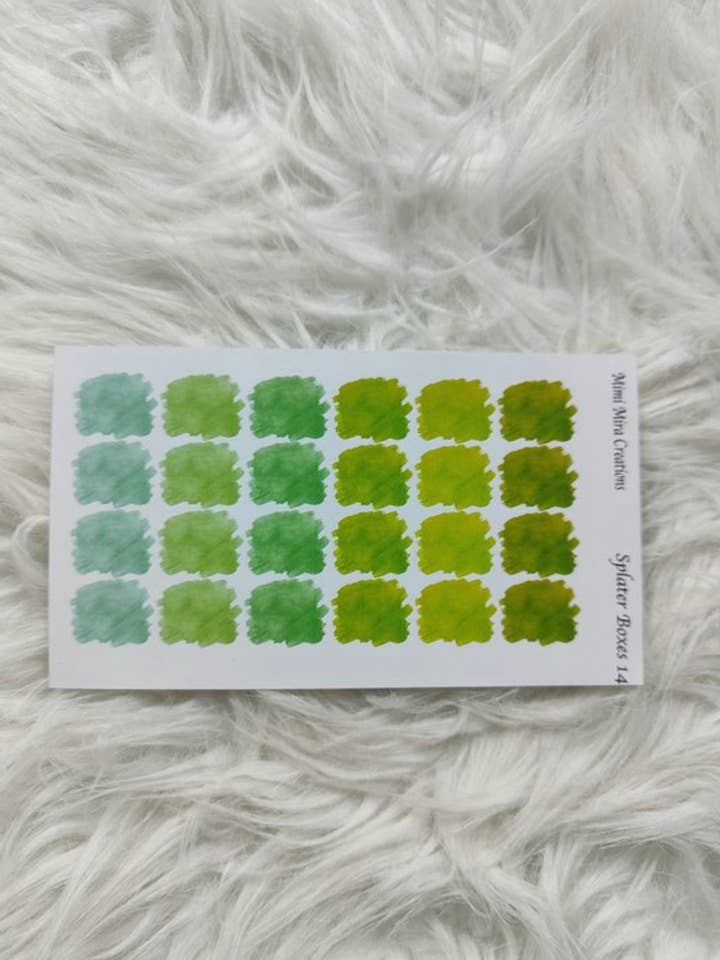 Autocollants pour planificateur fonctionnel Boîtes à éclaboussures 14 pour la vente par Mimi Mira Creations