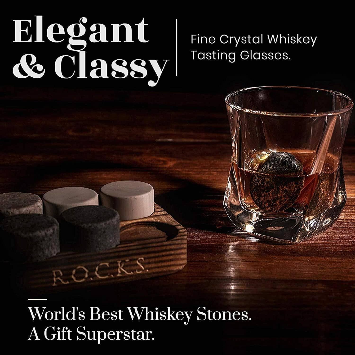 ROCKS Whiskey Chilling Stones - Wholesale Cocktail/Liquor Glass - The Connoisseur's Set - Twist Whiskey Glass Edition6