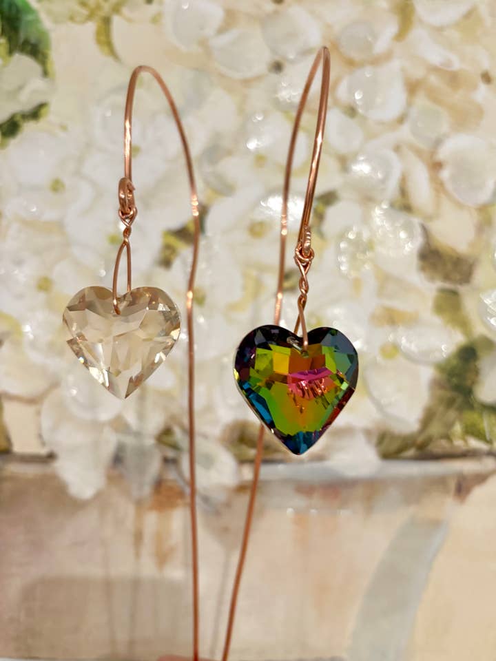 Glass Heart Copper Plant Stake for wholesale by Sea of Bliss Shop