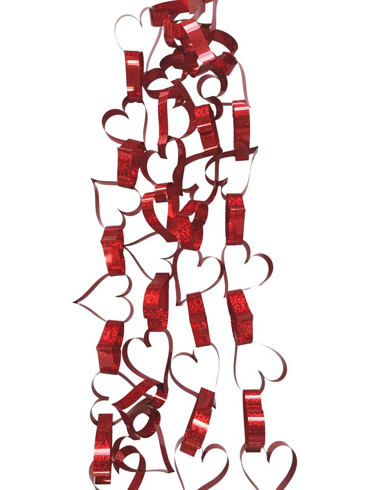 6 ft Holographic Interlocked Heart Garland for wholesale by THE ACCESSORY COLLECTION