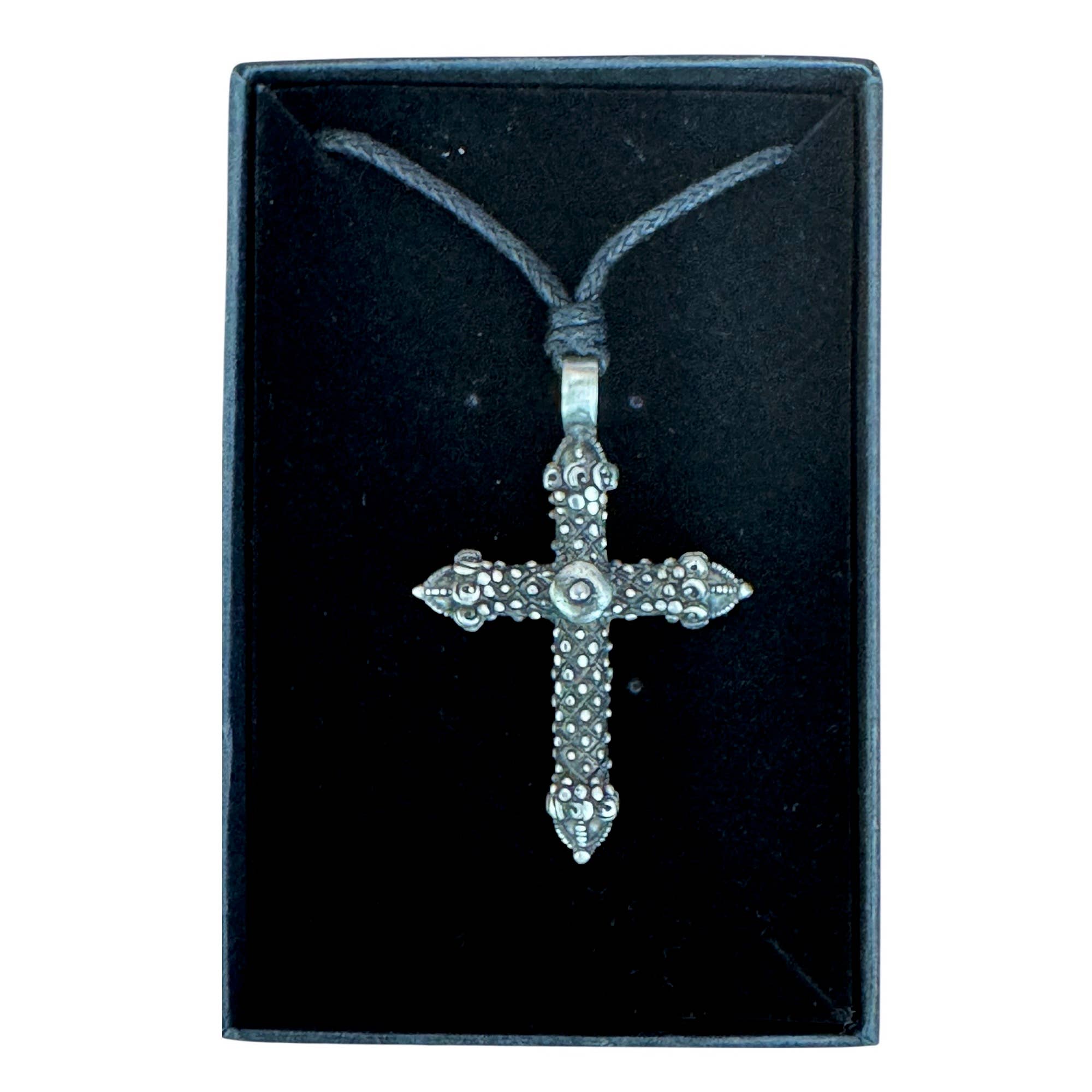 Myth & Magik - Silver Jewellery Cavern Wholesale - Wholesale Pendant/Charm Necklace - Hallowed Cross Pewter Necklace – Adjustable Gothic (USA-DDP)1