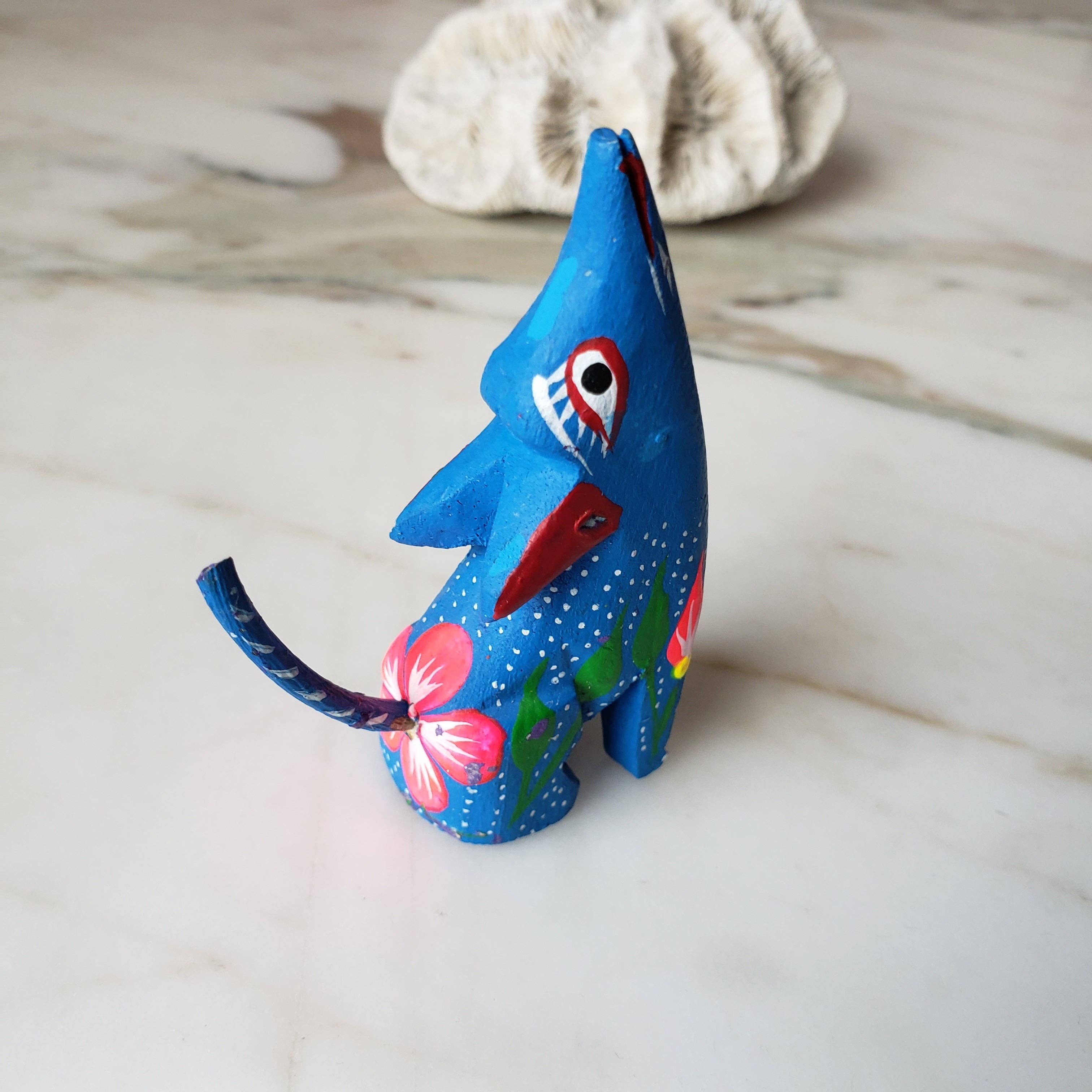 The Little Pueblo - Wholesale Decorative Figurine - Oaxacan Alebrije Coyote Mini Wood Carving Mexican Hand Painted19