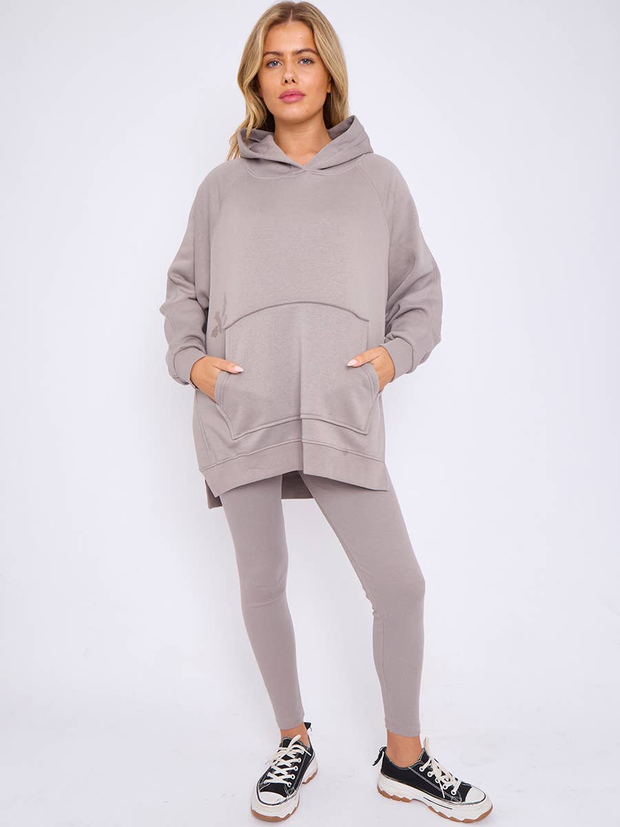 Stylewise Direct - Wholesale Lounge Set - Women's - Oversized Split Sides Hoodie & Ribbed Leggings Co-ord7