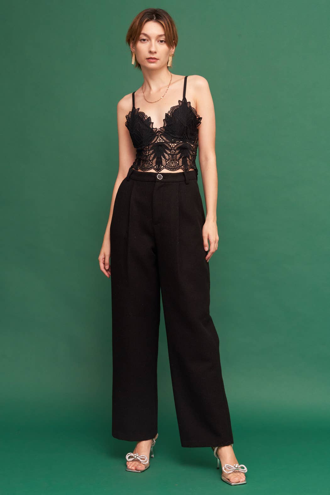 Black Wide Leg Suit Pants  for wholesale on Faire1