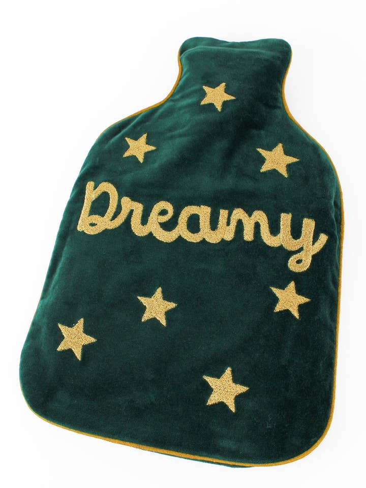 GREEN VELVET DREAMY HOT WATER BOTTLE for wholesale by My Doris