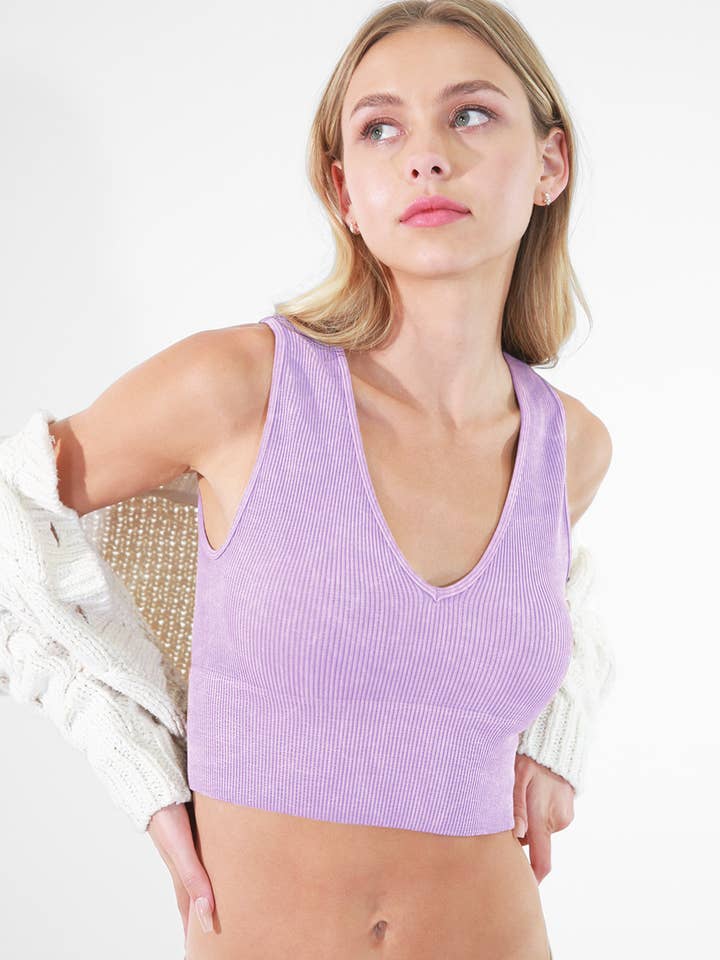 NIKIBIKI - Wholesale Knit Top - Women's - NS8192 - Vintage Plunge V-Neck Seamless Crop Top32