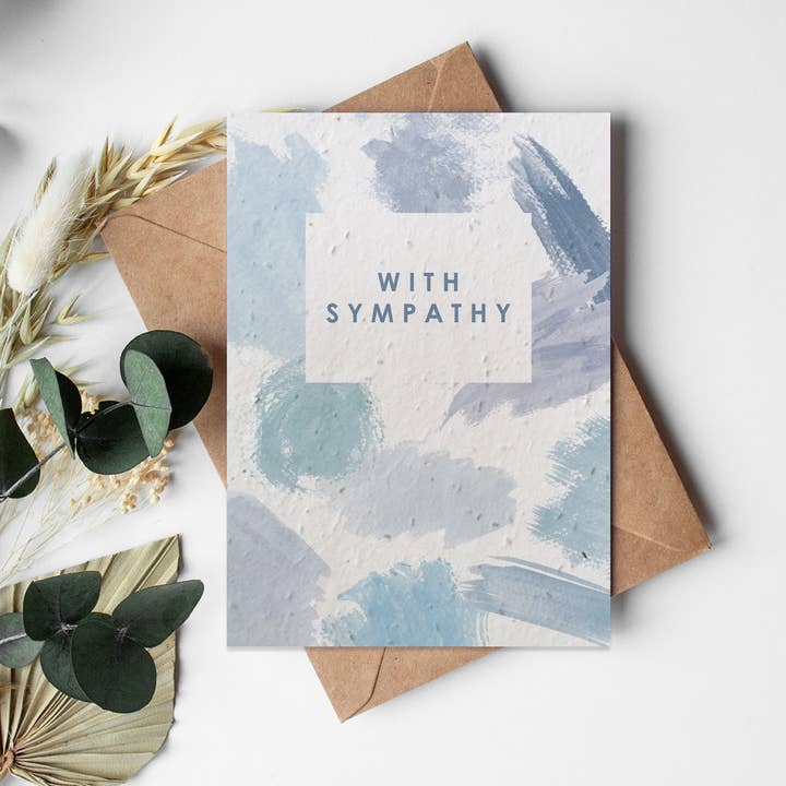 A6 Seed Paper wenskaart - Aquarel - Met sympathie voor wholesale door Little Green Paper Shop