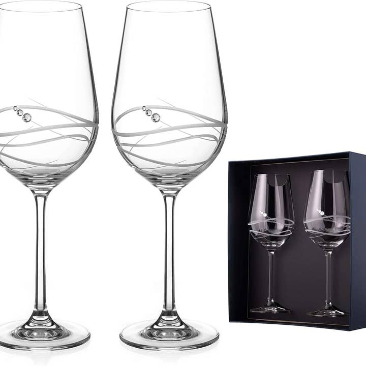DIAMANTE - Wholesale Wine Glass - Two Venezia Red Wine Glasses - Set of 2
