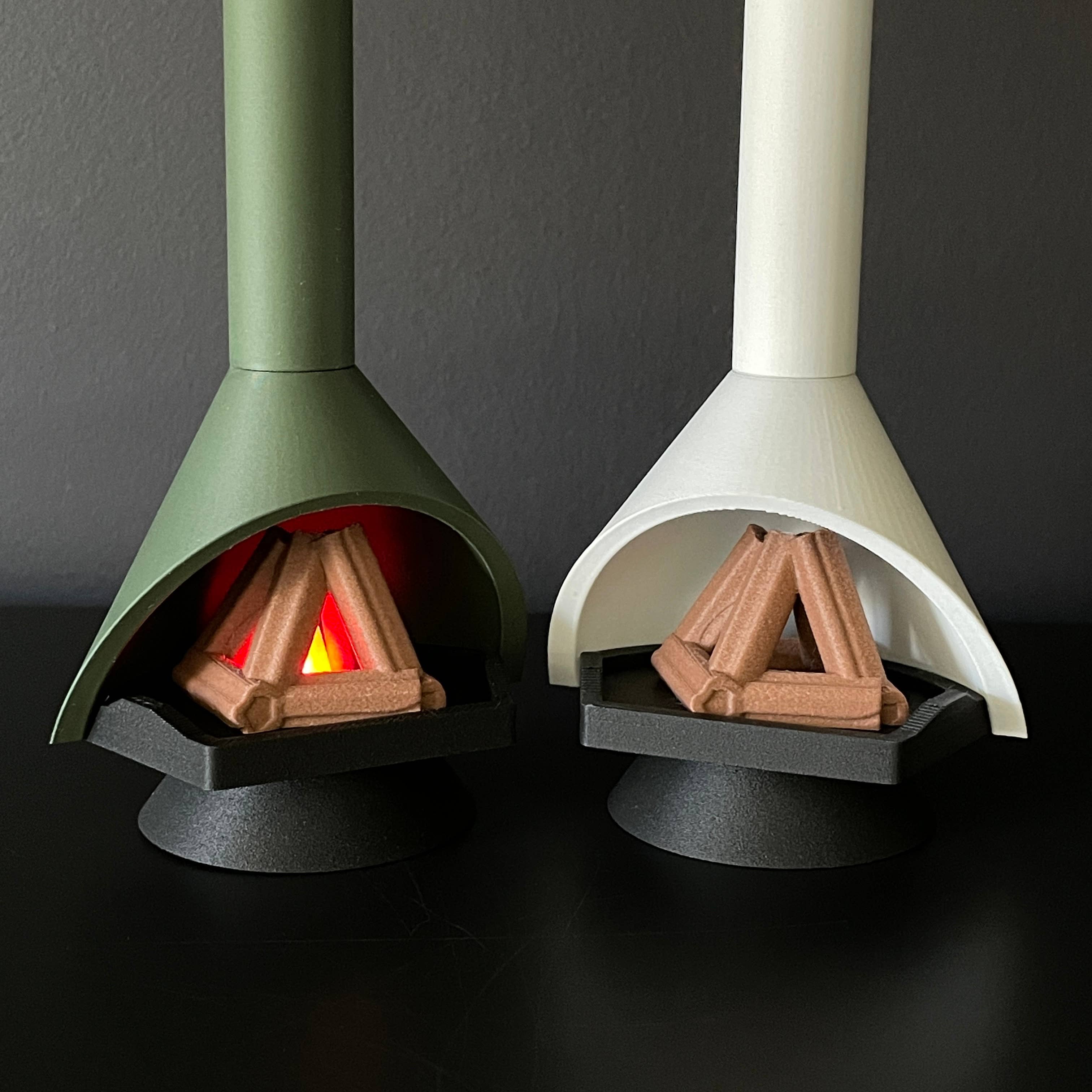 Miniatures Direct - Wholesale Decorative Tabletop Object - LED dollhouse miniatures fireplace Malm mid-century modern 2