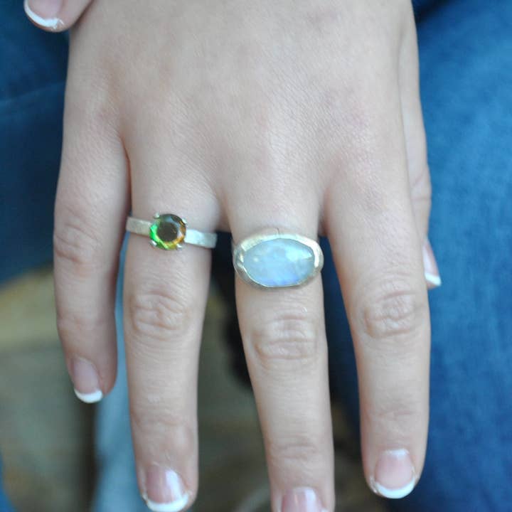 Janine’s Jewelry Design - Venta al por mayor Anillos grandes/de cóctel - Doublete de cuarzo arcoíris, anillo de cuarzo místico, joyería mística