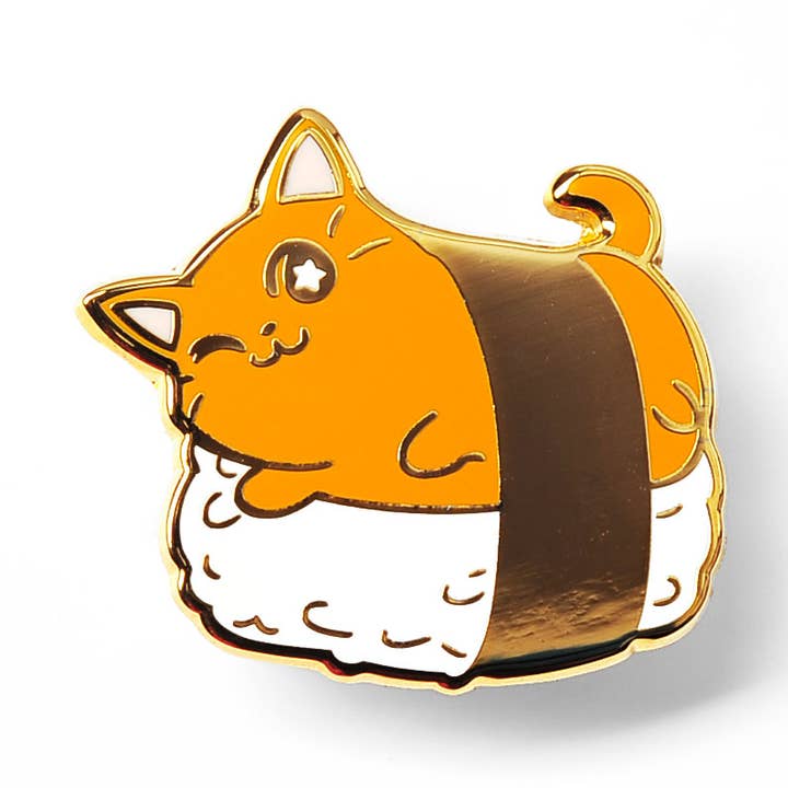 Lachs-Sushi-Katzen-Emaille-Pin, Vatertagsgeschenk, Katzenmutter für den Großhandel von Flair Fighter