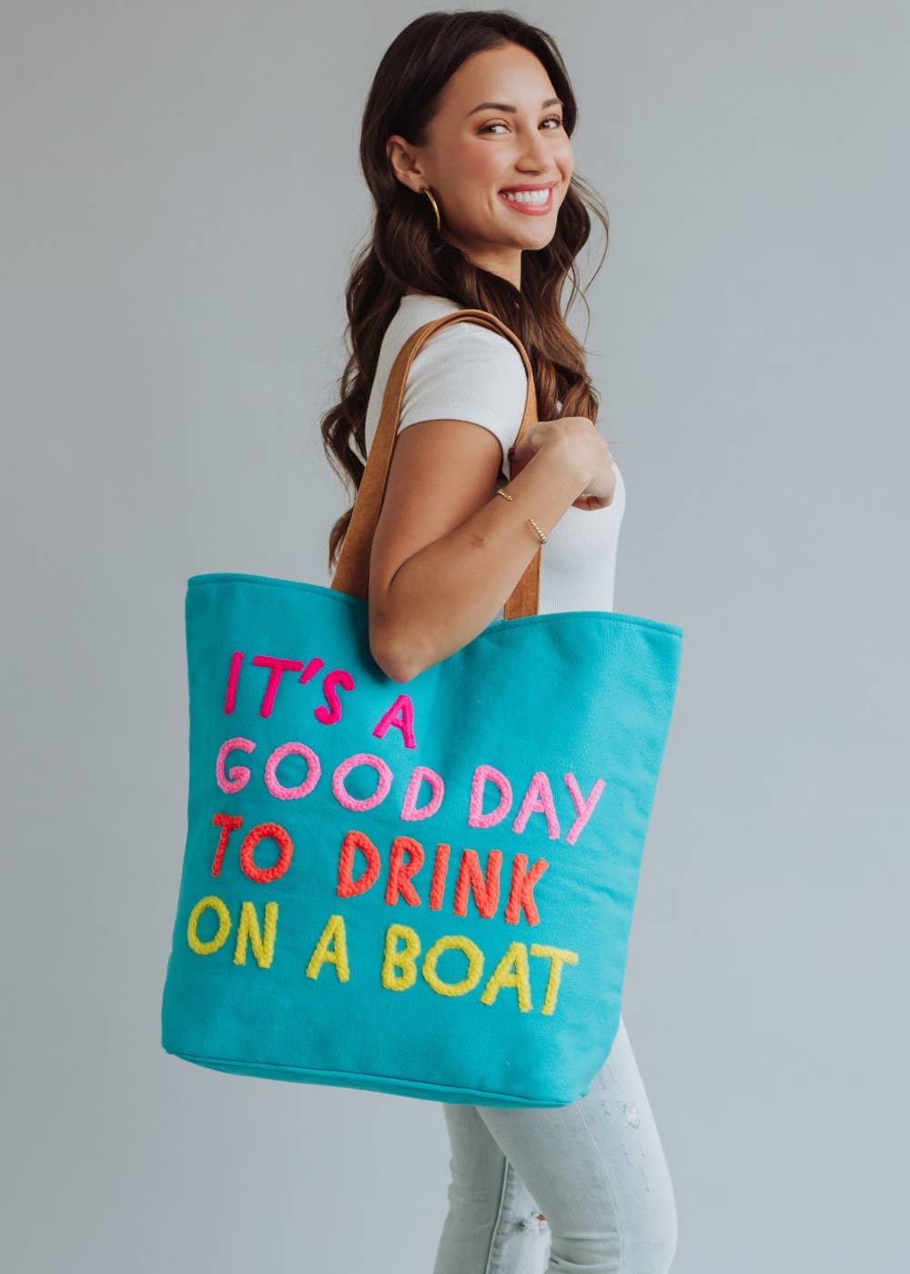 Panache Apparel Co. - Wholesale Tote Bag - Women's - Blue Drink On A Boat Tote5