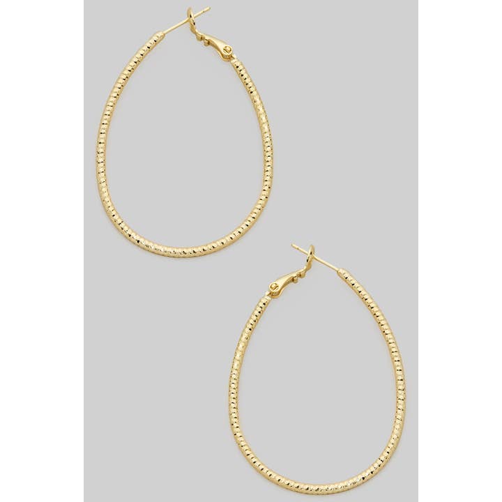 DIAMOND CUT TEARDROP HOOPS for wholesale by Girly