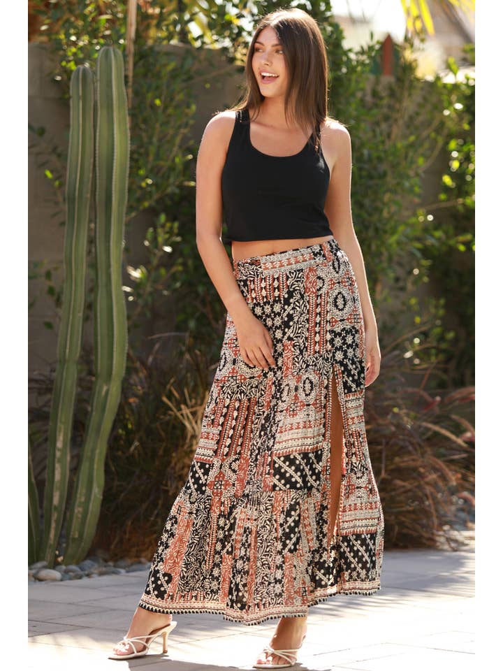 ANGIE - Wholesale Skirt - Women's - 26N20-FR25 MAXI SKIRT WITH SIDE SLIT