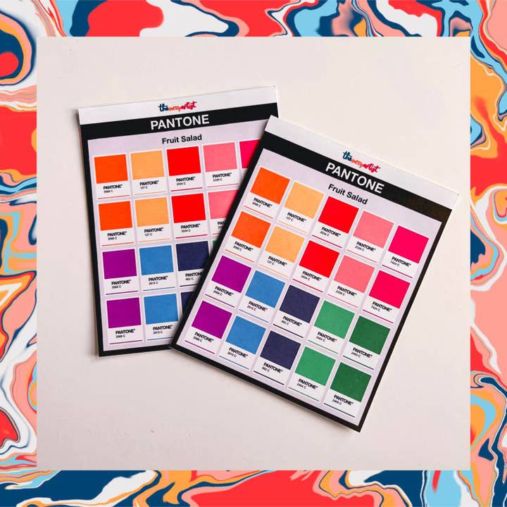 Planche d'autocollants Pantone « Salade de fruits » pour la vente par The Messy Artist Co.