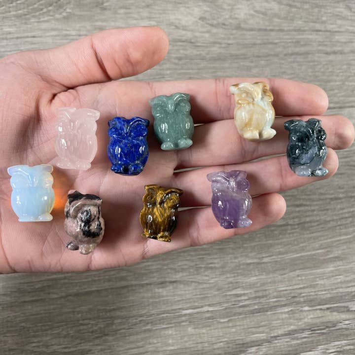 Gemstone Owl Figurine – Small Crystal Owl Decor for wholesale by Keystone Crystals