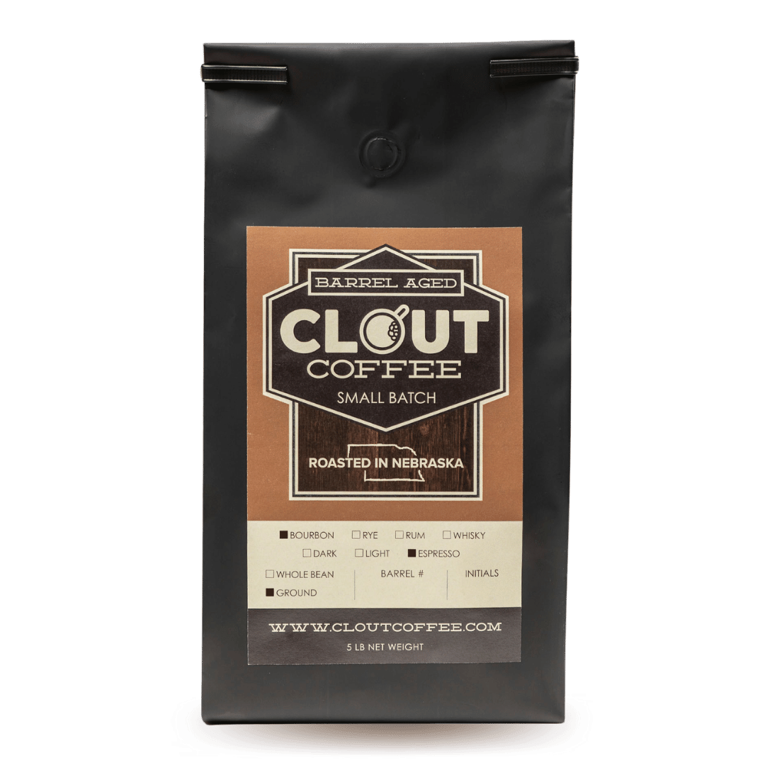 Clout Coffee - Vente Grains de café - Café vieilli en baril de whisky Bourbon | 5lbs7