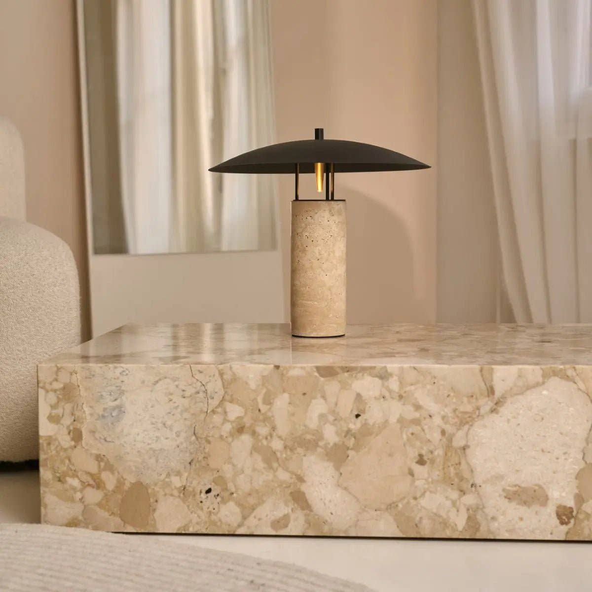 Tavellio - Wholesale Accent/Desk Lamp - Nicolaas Travertine Lamp | Elegant and Timeless Design7