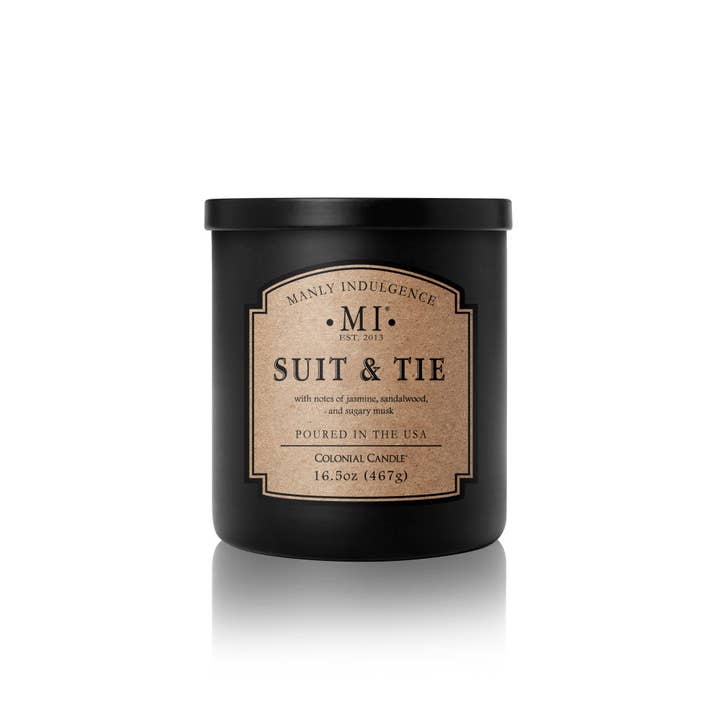 MVP Group International INC - Wholesale Jar/Filled Candle - Manly Indulgence Classic Suit & Tie, 16.5 oz