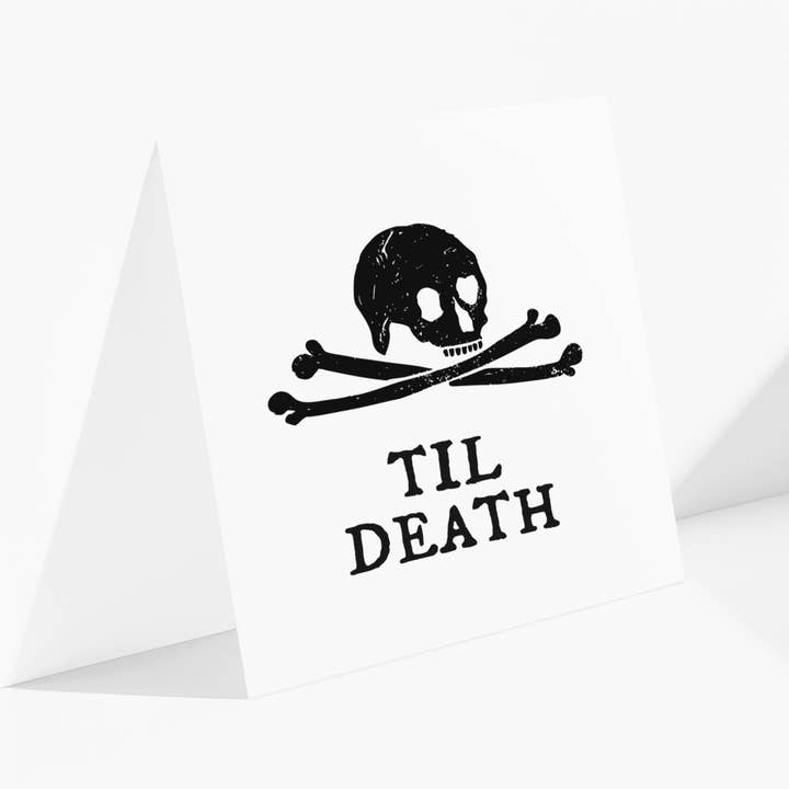 drawn by water – wholesale Wedding card – Til Death Wedding Card, Alternative Wedding, Goth Wedding1